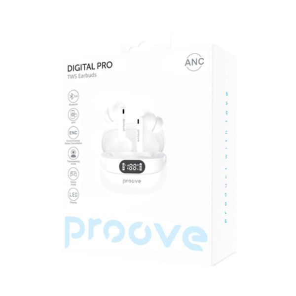 Наушники беспроводные Proove Digital Pro ANC TWS White 61214 фото